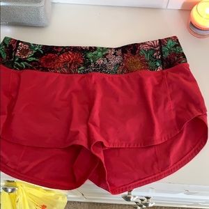 Lulu Lemon Pink Floral Shorts